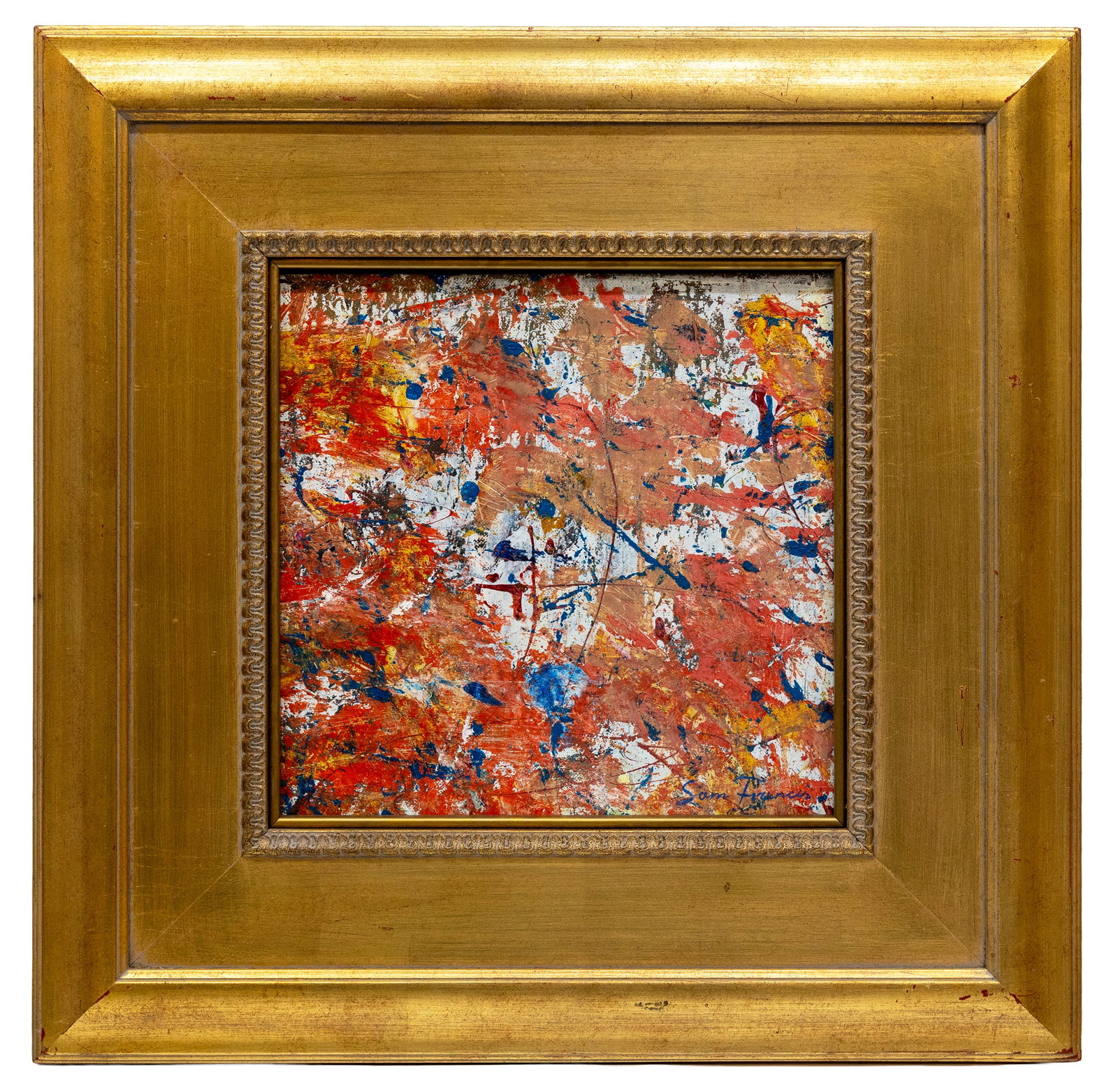 Sam Francis (American) Abstract Composition, Acrylic on Wood Panel (1 of 4)