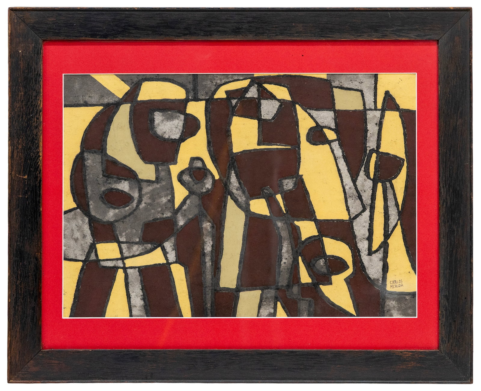 Carlos Merida (Guatemalan, 1891-1984) Abstract 1968, Mixed Media on Paper (1 of 4)