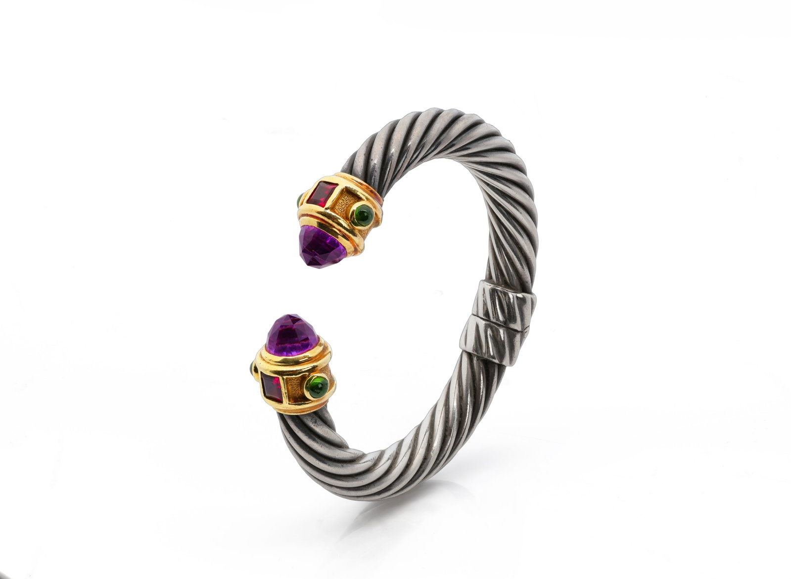 David Yurman Renaissance Sterling Silver & 14K Gold Gemstone Cuff Bracelet (1 of 7)