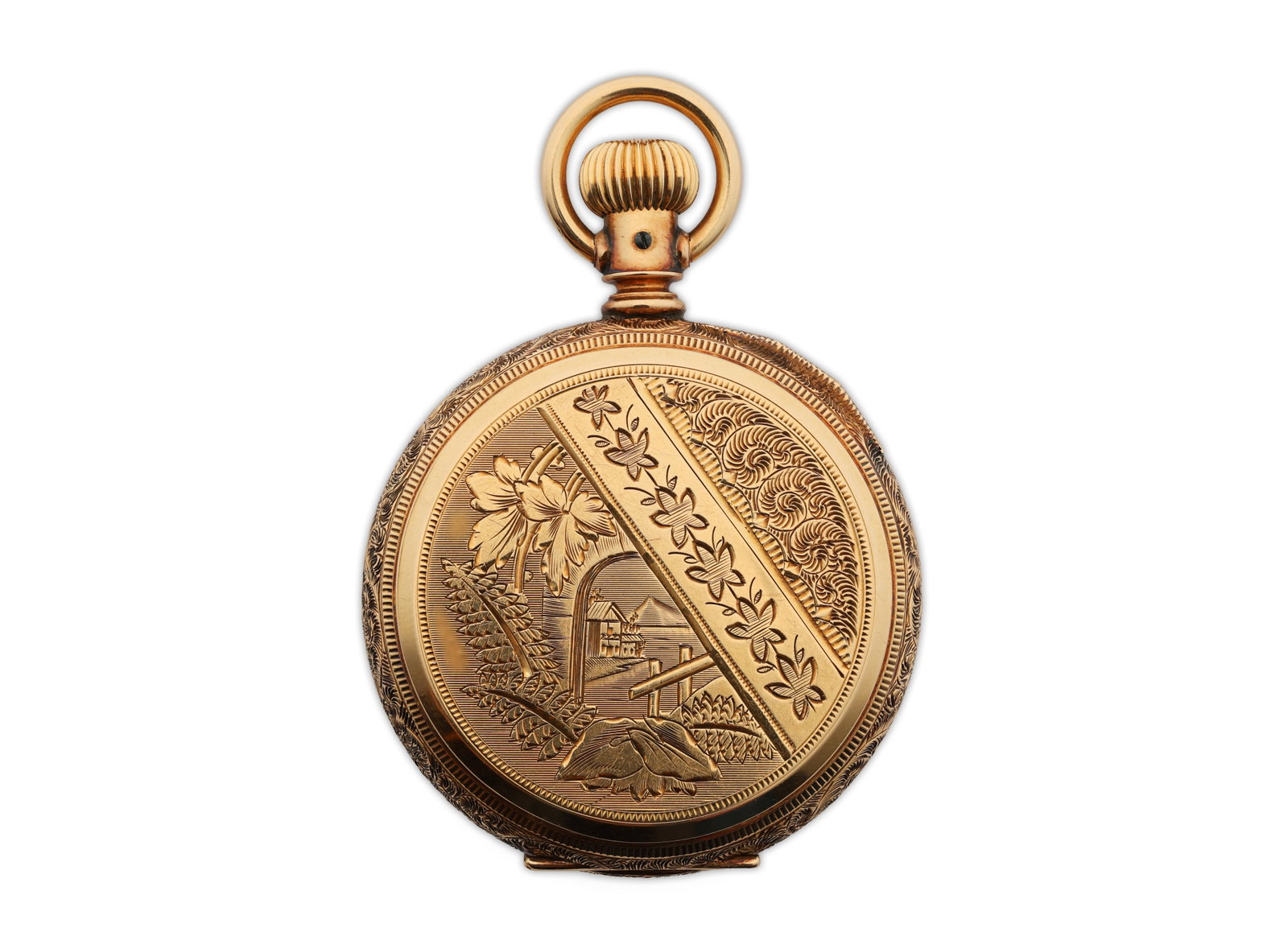 Antique 1889 Elgin 14K Gold Keystone Hunter Case Engraved Pocket Watch (1 of 17)