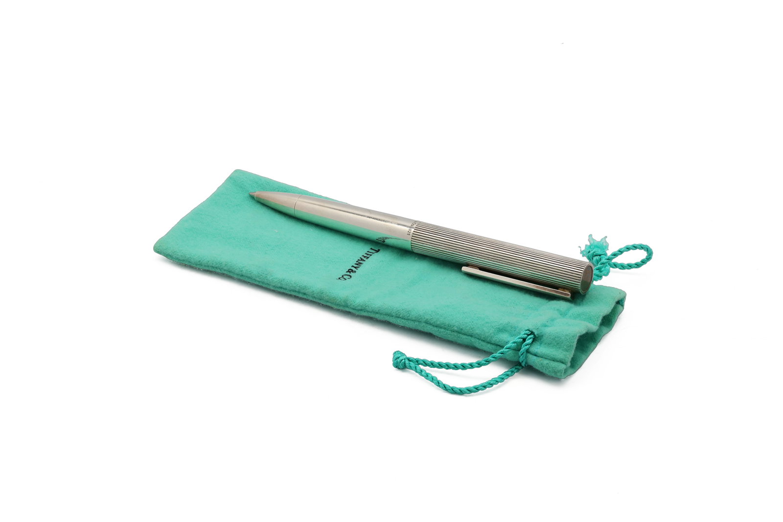 Tiffany & Co. Sterling Silver 925 Coin Edge Ballpoint Pen, Germany: Brand: Tiffany & Co. Model: Coin Edge Ballpoint Pen Material: Sterling Silver (.925) Origin: Germany Markings: Tiffany & Co. / 925 / Germa