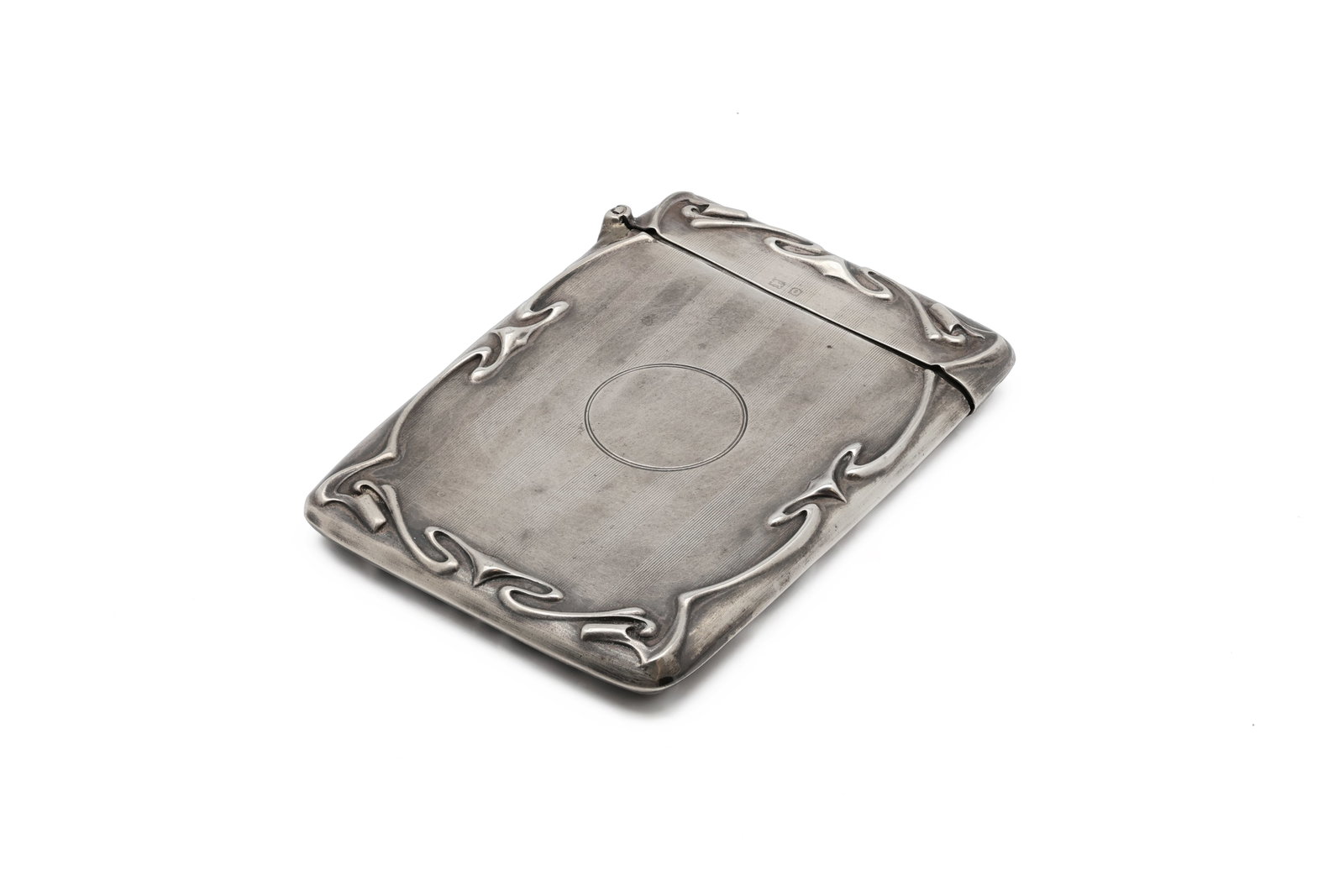 An Edwardian Art Nouveau Sterling Silver Card / Cigarette Case, Edwin Joseph Houlston: Title: An Edwardian Art Nouveau Sterling Silver Card / Cigarette Case, Edwin Joseph Houlston, Birmingham Circa: 1913 Materials: .925 Sterling Silver Dimensions: 3 3
