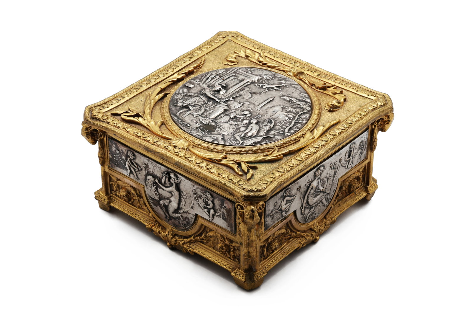 Antique French Belle Epoque Mixed-Metal Jewelry Casket by Jules-Prosper Legastelois (1 of 9)