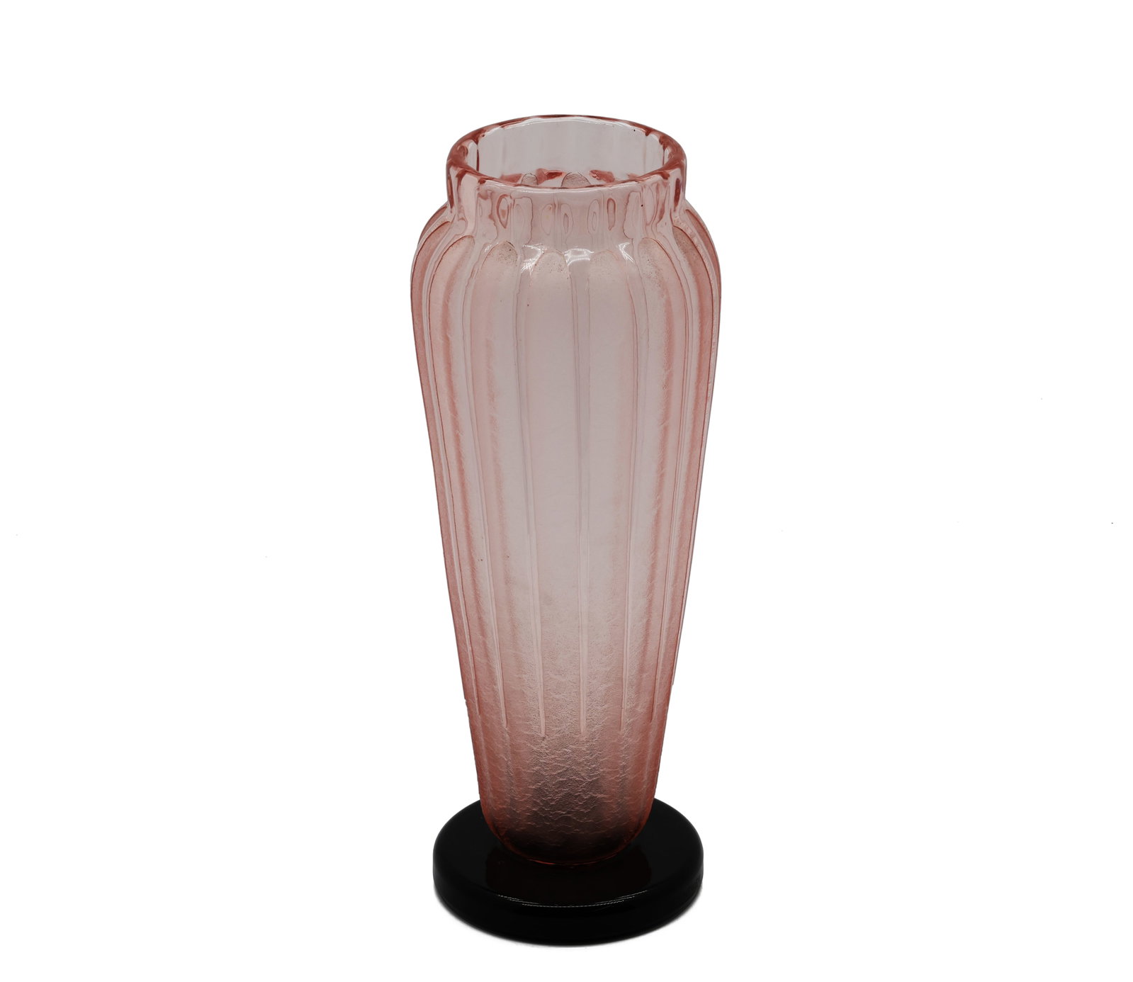 Schneider, circa 1925, Art Deco Pink Tinted Glass Vase (1 of 6)