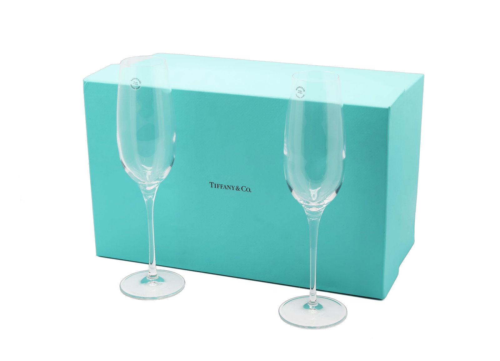 Tiffany & Co. Classic Home Essentials Crystal Champagne Flutes, Pair with Box (1 of 6)