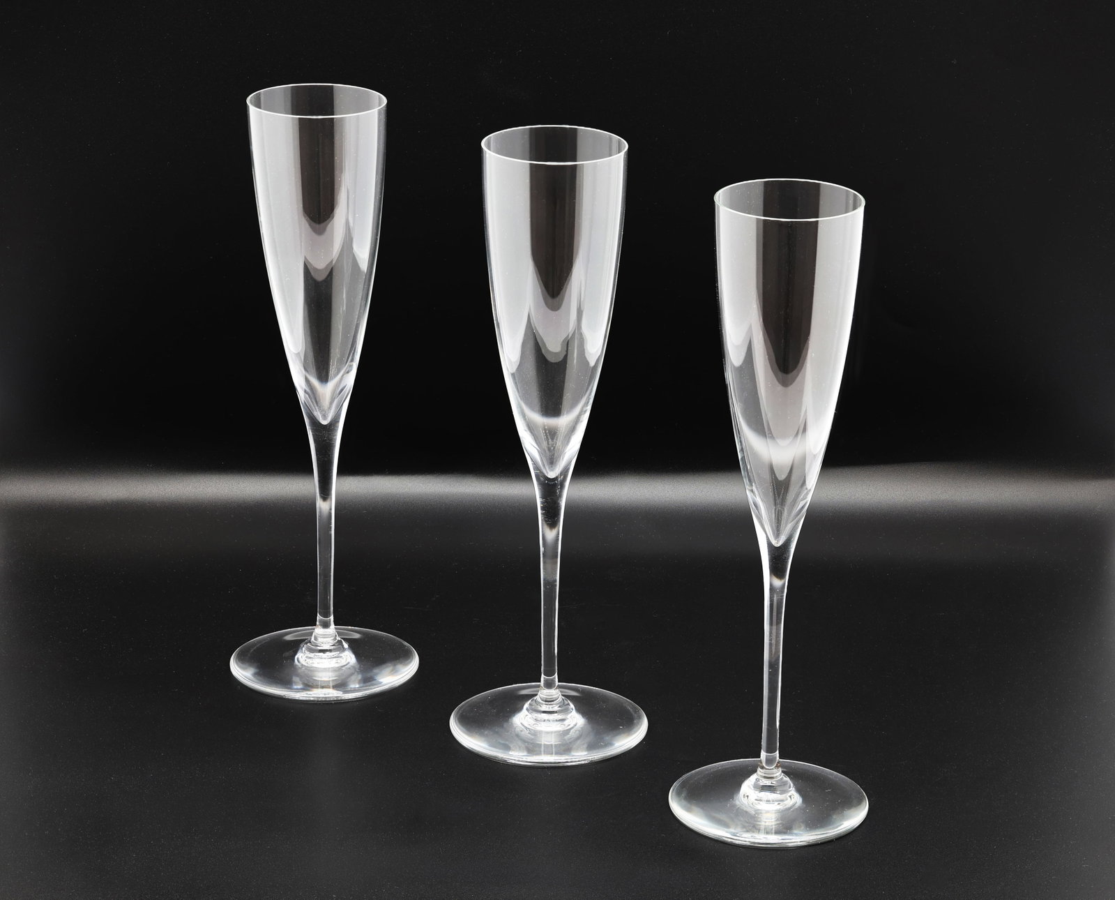 Set of 3 Baccarat France Dom Perignon Crystal Champagne Flutes (1 of 4)