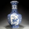 A Fabulous Hexagonal Blue And White 'Flower& Auspicious Beast' Zun