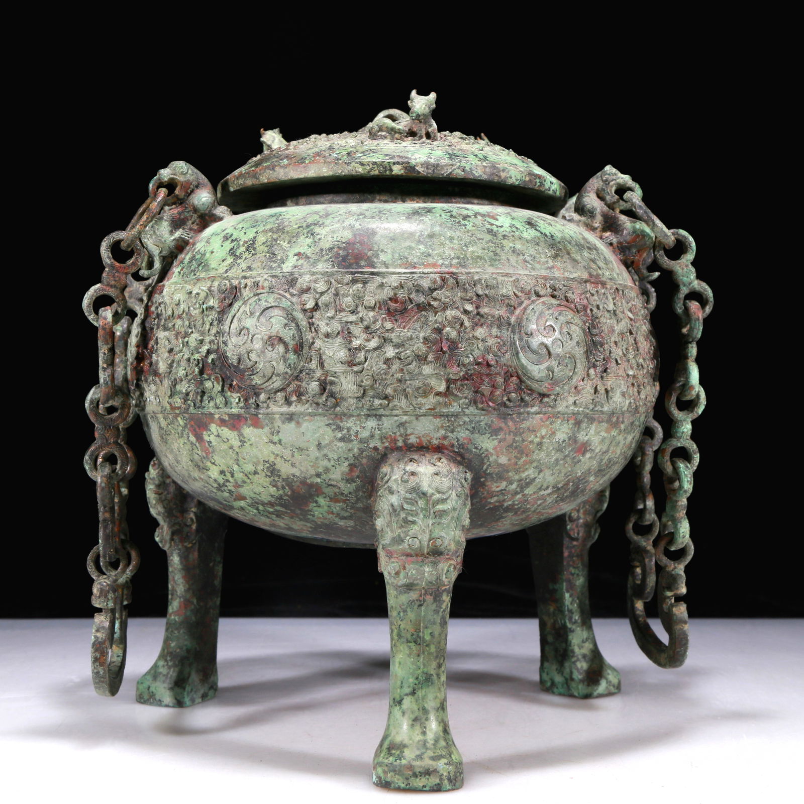 An Excellent Bronze 'Auspicious Beast' Tripod Jar With Inscriptions (1 of 10)