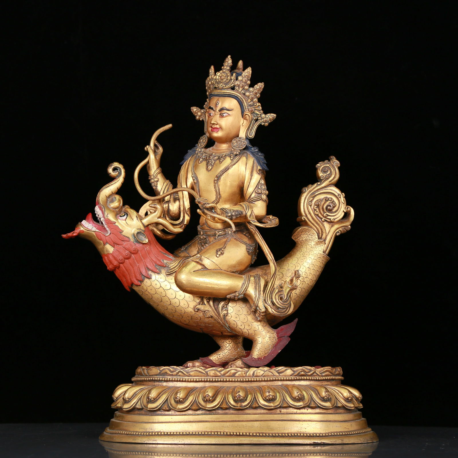 A Magnificent Gilt-Bronze Figure Of Tara Seated On A Beast (1 of 11)