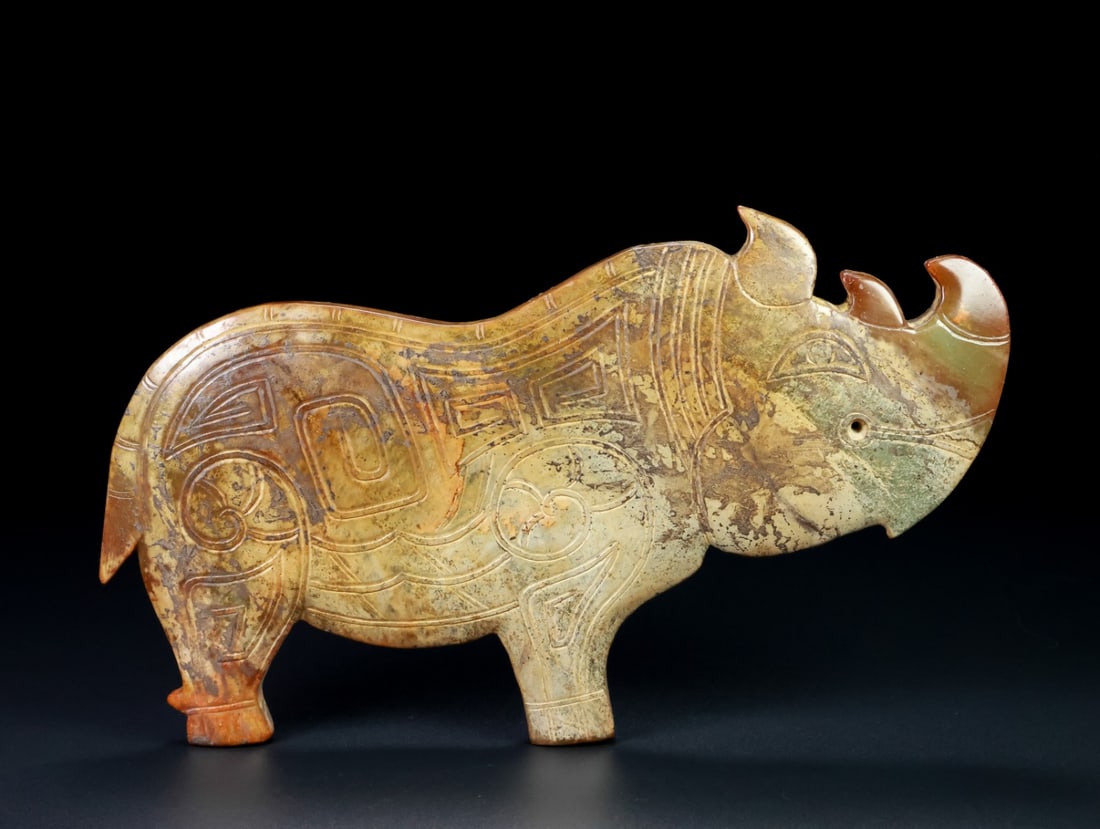 A Exquisite White Jade Rhinoceros Ornament (1 of 9)
