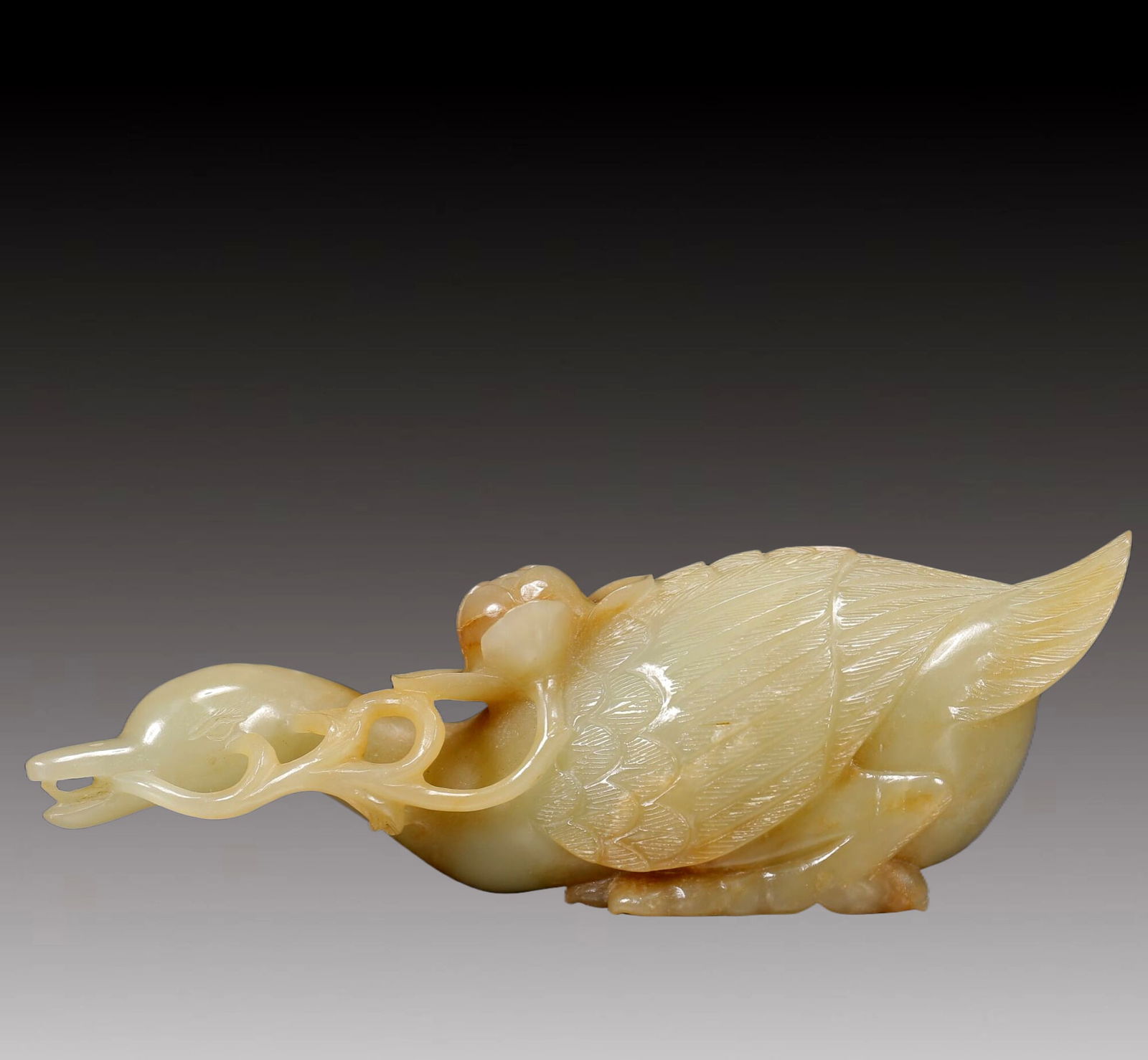 An Exquisite Hotan Jade Duck Ornament (1 of 10)