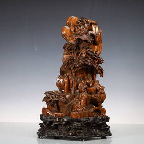 A Exquisite Boxwood Character and Story Pattern Ornament (1 of 10)