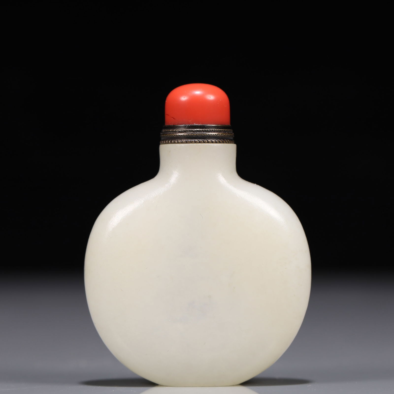 An Exquisite White Jade Snuff Bottle, Inlaid Gems (1 of 7)