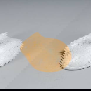 A Exquisite Hongshan Culture White Jade Turtle shells-Shaped Ornament: A Exquisite Hongshan Culture White Jade Turtle shells-Shaped Ornament Ancient Time, China Size:6.3cmx7cmx2cm