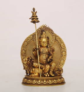 A Exquisite Gilt Bronze Buddha statue Ornament: A Exquisite Gilt Bronze Buddha statue Ornament Ming Dynasty, China Size:10cmx7.5cm Weight:595g&#38108;&#37775;&#37329;&#36130;&#23453;&#22825;&#29579;&#20315;&#20687;&#25670;&#20214; &#20013;&#22269;&