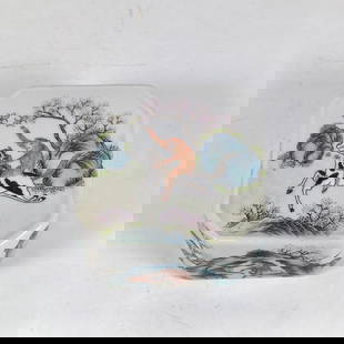 An Exquisite Famille-Rose Landscape Pattern Monkey Pattern Horse Pattern Box: An Exquisite Famille-Rose Landscape Pattern Monkey Pattern Horse Pattern Box Qing Dynasty, China Daoguang Six-character Mark Size:1.5inx3.1in&#39532;&#19978;&#23553;&#20399;&#30422;&#30418; &#20013;&#