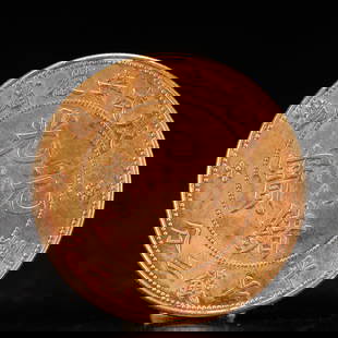 An Exquisite Gold Coin: An Exquisite Gold Coin, Qing Dynasty, China, Size:1.5in Weight:37.5gSize:3.9cm Weight:37.5g