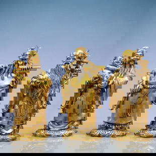 A Exquisite A Set of Gilt Bronze Statue of Mammon: A Exquisite A Set of Gilt Bronze Statue of Mammon Ming Dynasty, China Size:6.7inx4.7inx13.8in Weight:23150g&#19968;&#22871;&#38108;&#37775;&#37329;&#36130;&#31070; &#20013;&#22269;&#26126;&#20195; Siz