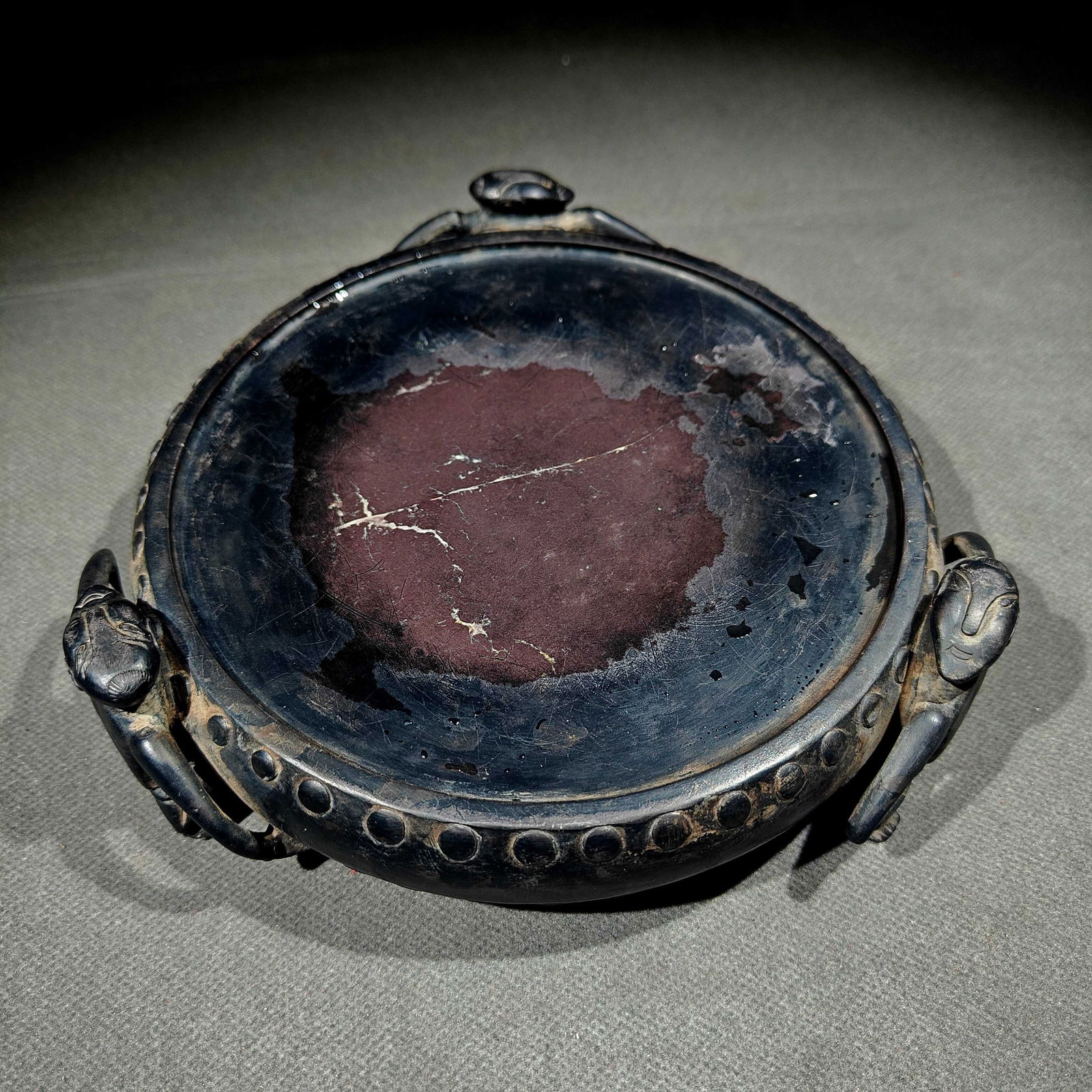 An Exquisite Poem Inkstone: An Exquisite Poem Inkstone,Qing Dynasty, China,Zhao Mengfu MarkSize:(Inkstone)7.6inx7.6inx2in 诗文砚台,中国清代,赵孟頫Size:(Inkstone)1