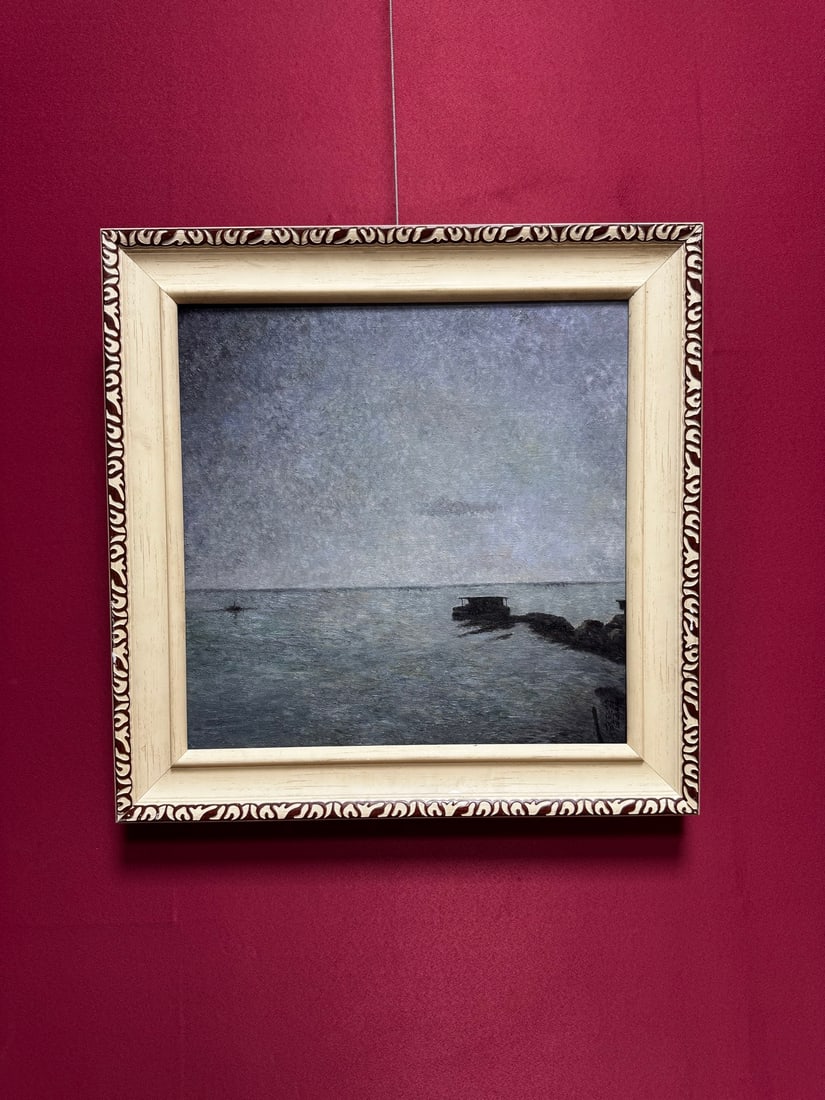 An Fabulous Chinese Oil Painting of Seasideâ€‹: Eatimated Value:4500-9000.An Fabulous Chinese Oil Painting of Seaside​,Modern Time of China​,Jin Shangyi​,Size:15.4inx15.4in​ 一幅精美的中&#