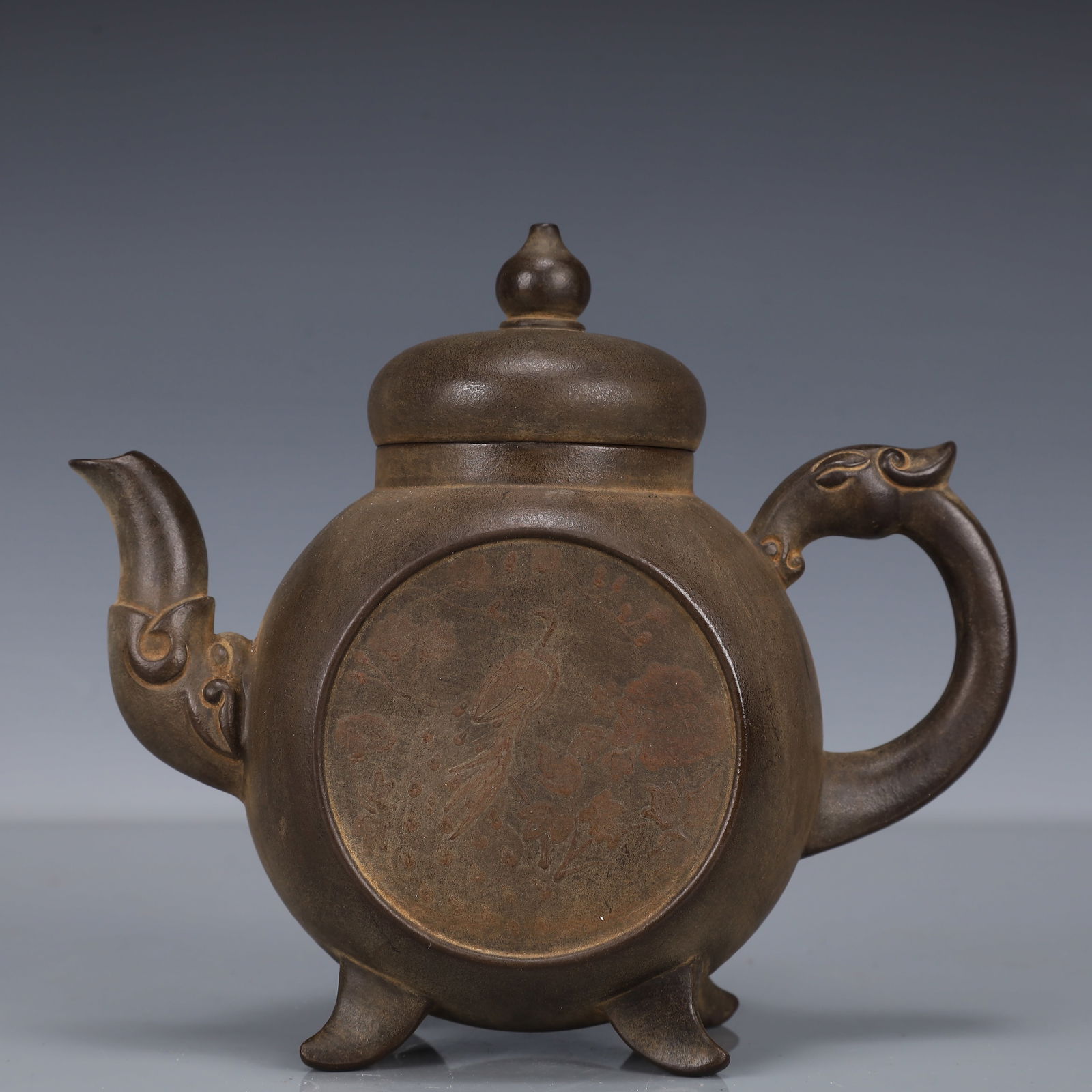 An Exquisite Purple Sands Flower and Bird Pattern Teapot (1 of 13)