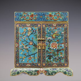A Exquisite Cloisonne Seawater Pattern Dragon Pattern Landscape and Figure Pattern Flower and Bird