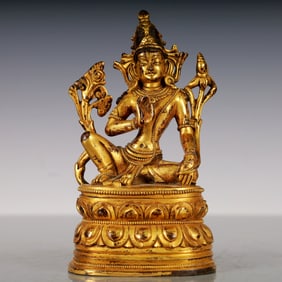 An Exquisite Gilt Bronze Statue of Tara