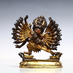 A Exquisite Coppery Gilded Statue of Vajra Ornament