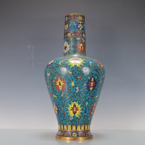 A Exquisite Cloisonne Lotus Pattern Vase