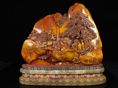 An Exquisite Shoushan Stone Character and Story Pattern Seal Ornament