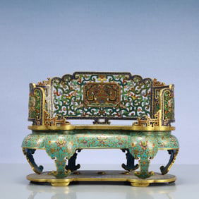 A Exquisite Cloisonne Lotus Pattern Dragon Pattern Throne
