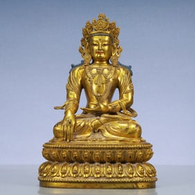 A Exquisite Gilt Bronze Statue of Avalokitesvara