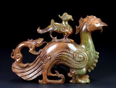 An Exquisite White Jade Phoenix-Shaped Censer