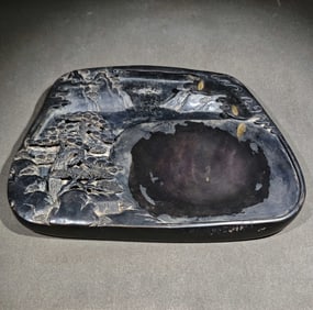 An Exquisite Landscape Pattern with poem Inkstone