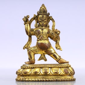 A Exquisite Gilt Bronze Statue of Vajra