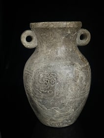 An Exquisite White Jade Phoenix Pattern Double-Ears Jar