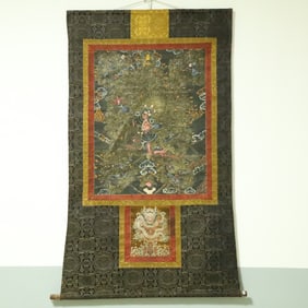 An Exquisite Brocade Painted Color Statue of Vajra Tangka