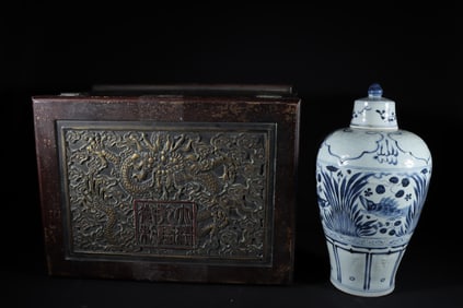 An Exquisite Blue and White Fish and Lotus Pattern Vase