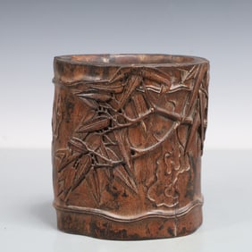 A Exquisite Eaglewood Bamboo Pattern Brush Pot