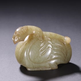 An Exquisite White Jade Goose Ornament