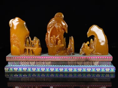 An Exquisite Tianhuang Stone Character and Story Pattern Ornament