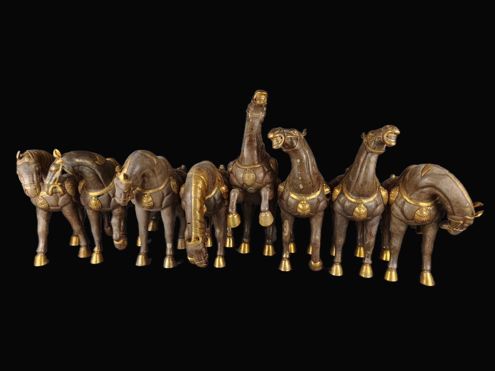 A Set of Gilt Bronze Horse Shape Ornament (1 of 8)