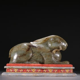 A Rare Hetian Jade Jade Rabbit