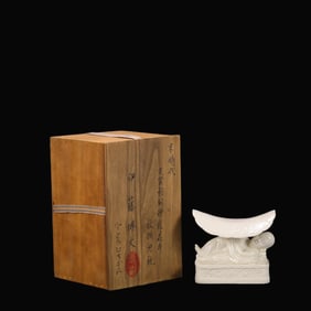 Ding yao White Glaze Flower Pattern Porcelain Pillow, with an Imperial Poem by Emperor Qianlong