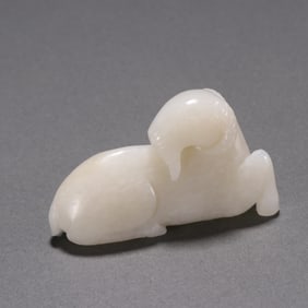 A Rare Hetian Jade Sheep