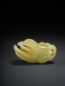 A Rare Hetian Yellow Jade Buddha's Hand