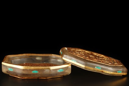 A Rare Gilt Bronze Crystal Inlaid Box