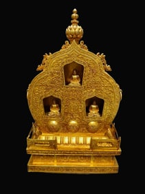 A Rare Gilt Bronze Buddhist Shrine