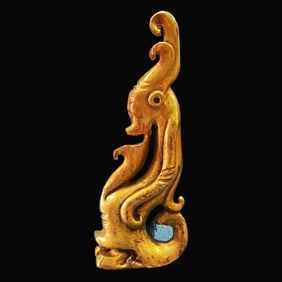 A Rare Gilt Bronze Old Gold Figure Ornament