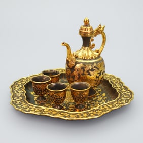 A Set of Rare  Gilt Bronze Auspicious Beast Pattern Ewer